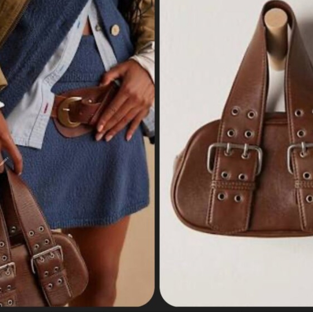 Free People Sheep Leather Say Yes Buckle Bag